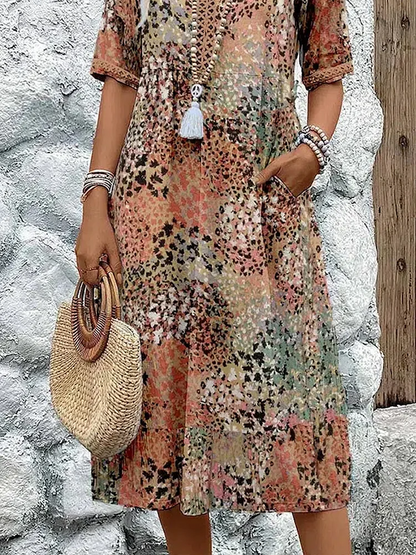 Sorcha™ | Vibrant Floral Wrap Midi Dress