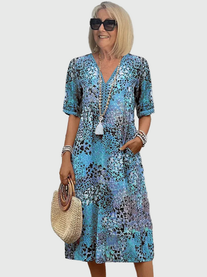 Nóra | Elegant Floral Midi Dress