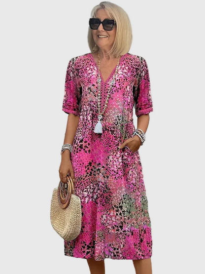 Nóra | Elegant Floral Midi Dress