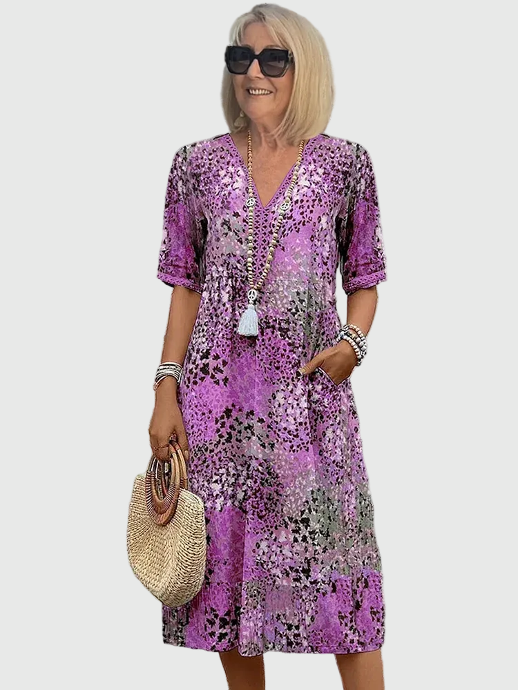 Nóra | Elegant Floral Midi Dress