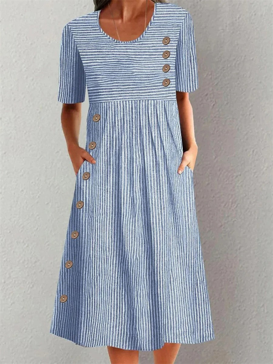 Fiadh™ | Crisp Striped Summer Maxi-