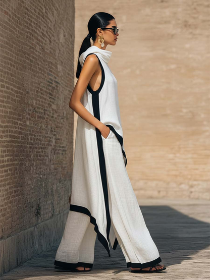 Achtan | Asymmetrical Tunic and Wide-Leg Pants Set