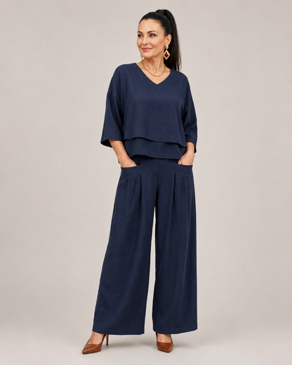 Edana | Layered Top & Wide-Leg Set