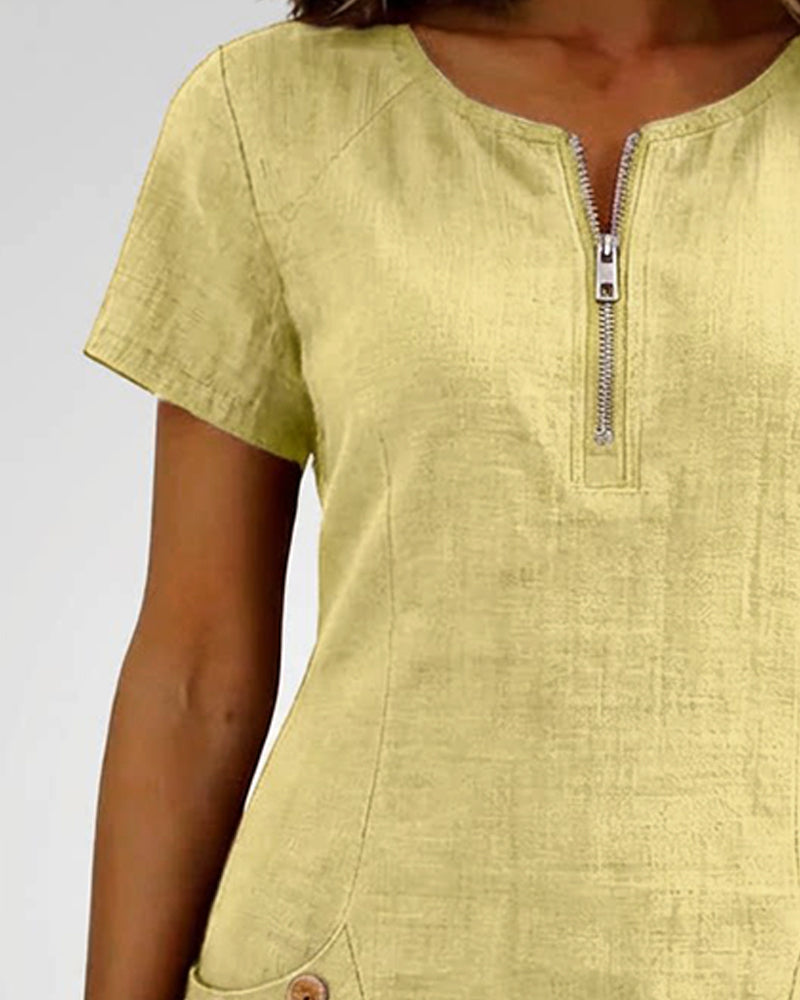 Róisín | Cotton dress with zipper