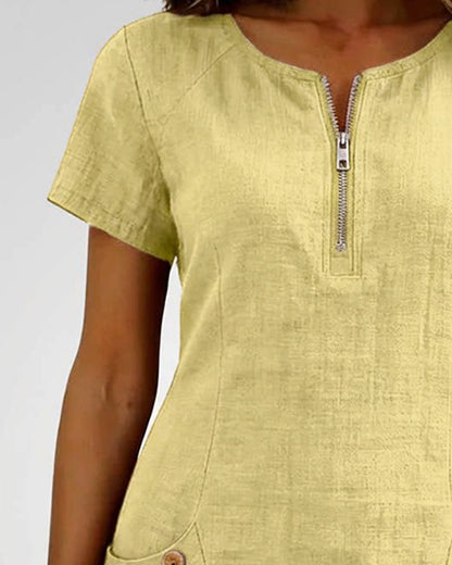 Róisín | Cotton dress with zipper