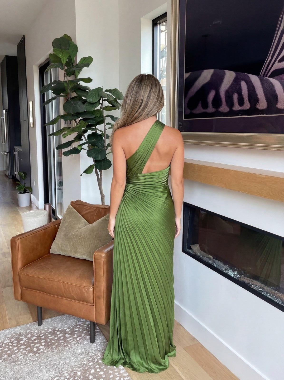 Aithne | One-Shoulder Pleated Dress