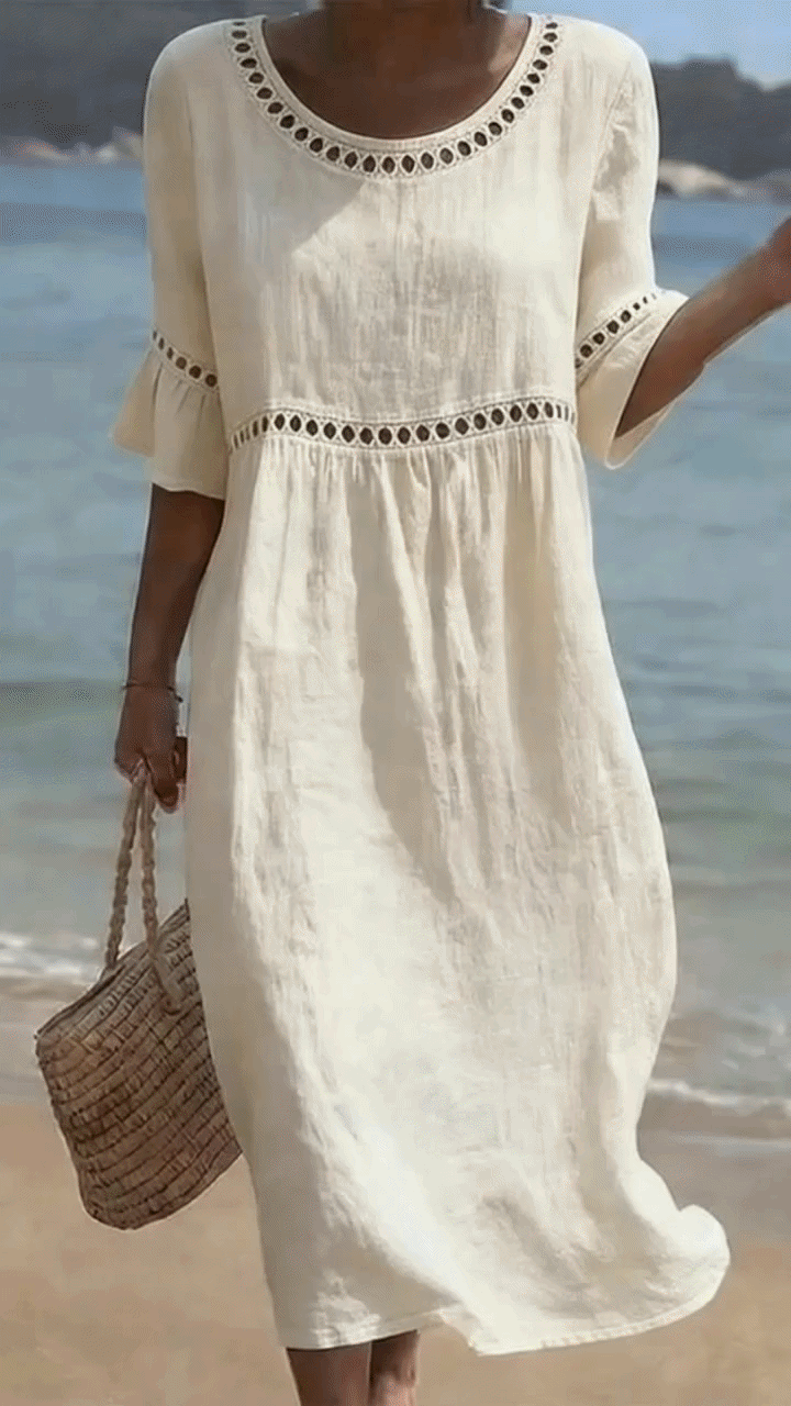 Amara™ | Elegant tummy-concealing midi dress