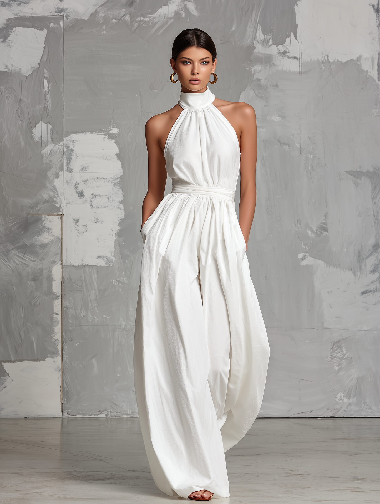 Nuala | Halter-Neck Woven Jumpsuit