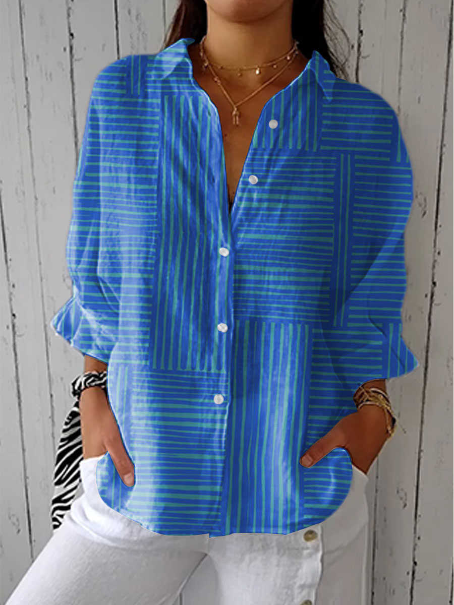 Saoirse - Blue Striped Blouse