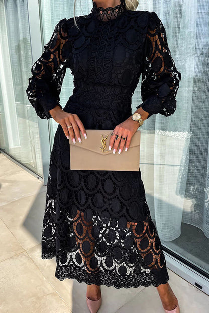 Banbha | Romantic Lace Midi Dress