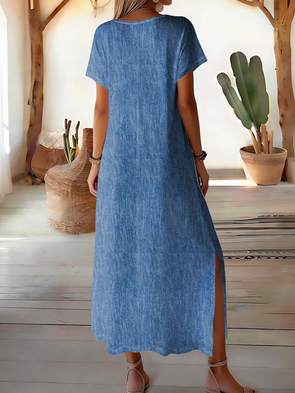 Robe en jean pour femme style rétro décontractée