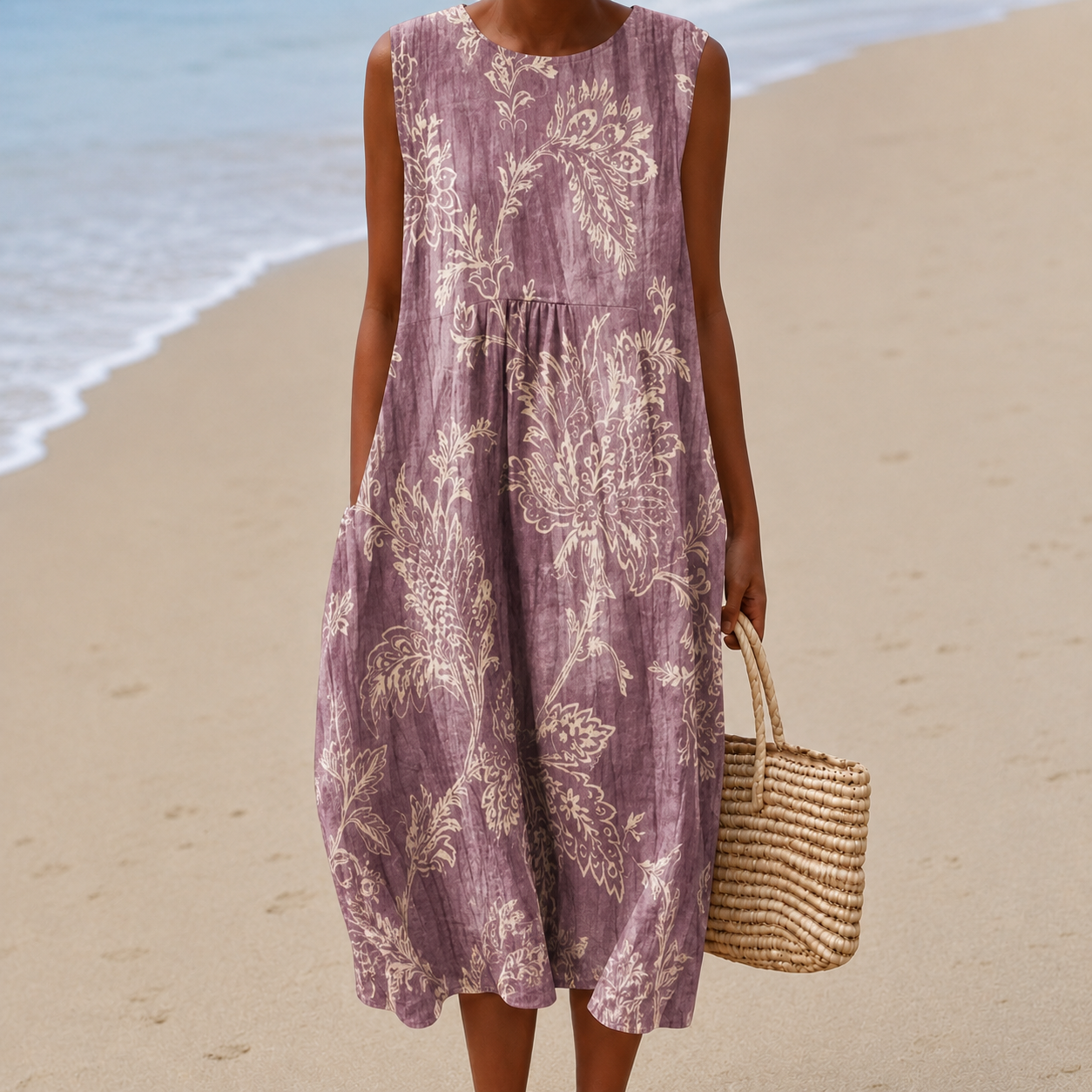 Livia™ | Airy Belly-Concealing Floral Midi Dress
