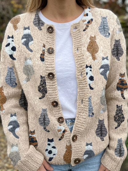 Saoirse | The Cat Print Cardigan