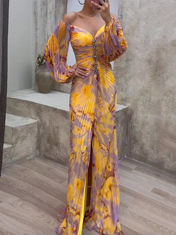 Aífe | Pleated Evening Maxi Dress
