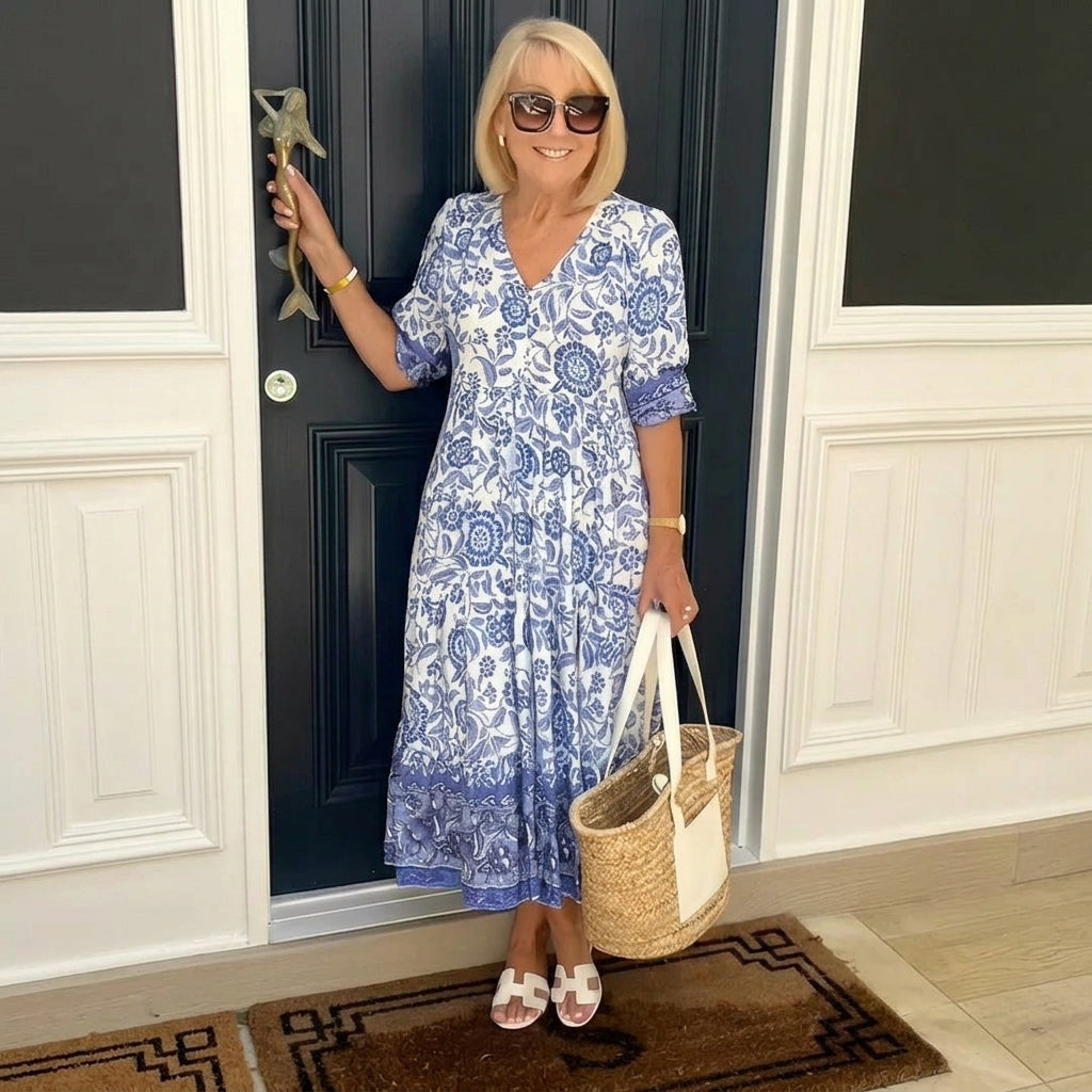 Bláithín | V-Neck Floral Dress