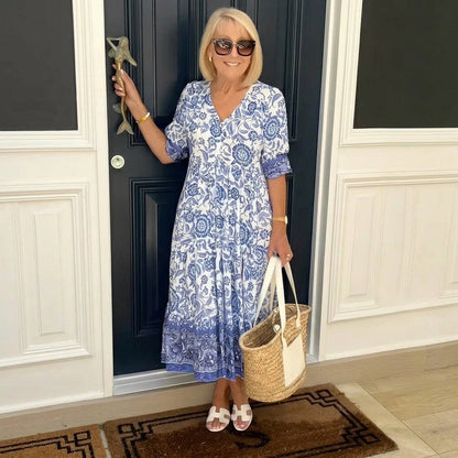 Bláithín | V-Neck Floral Dress