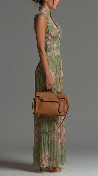 Mailí | Pleated Floral Chiffon Jumpsuit