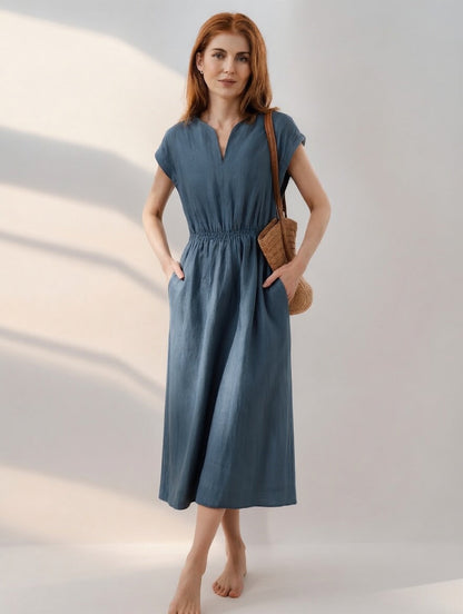 Aoife™ - Flowing Linen-Blend Dress