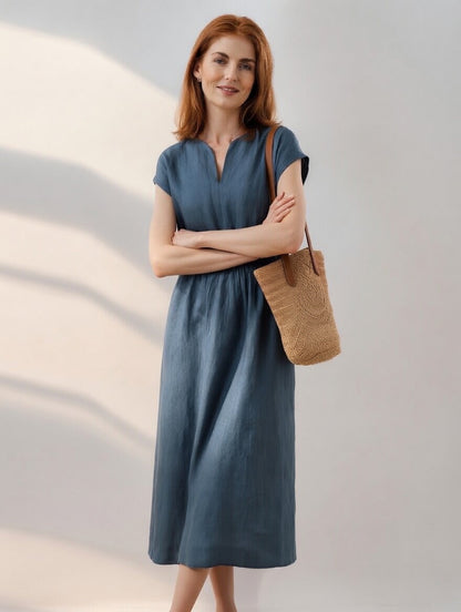 Aoife™ - Flowing Linen-Blend Dress