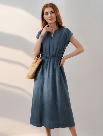Aoife™ - Flowing Linen-Blend Dress
