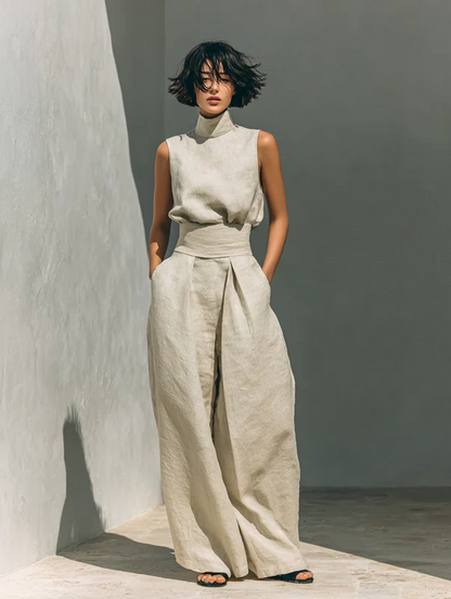 Niamh | Minimalist Sleeveless Top Set