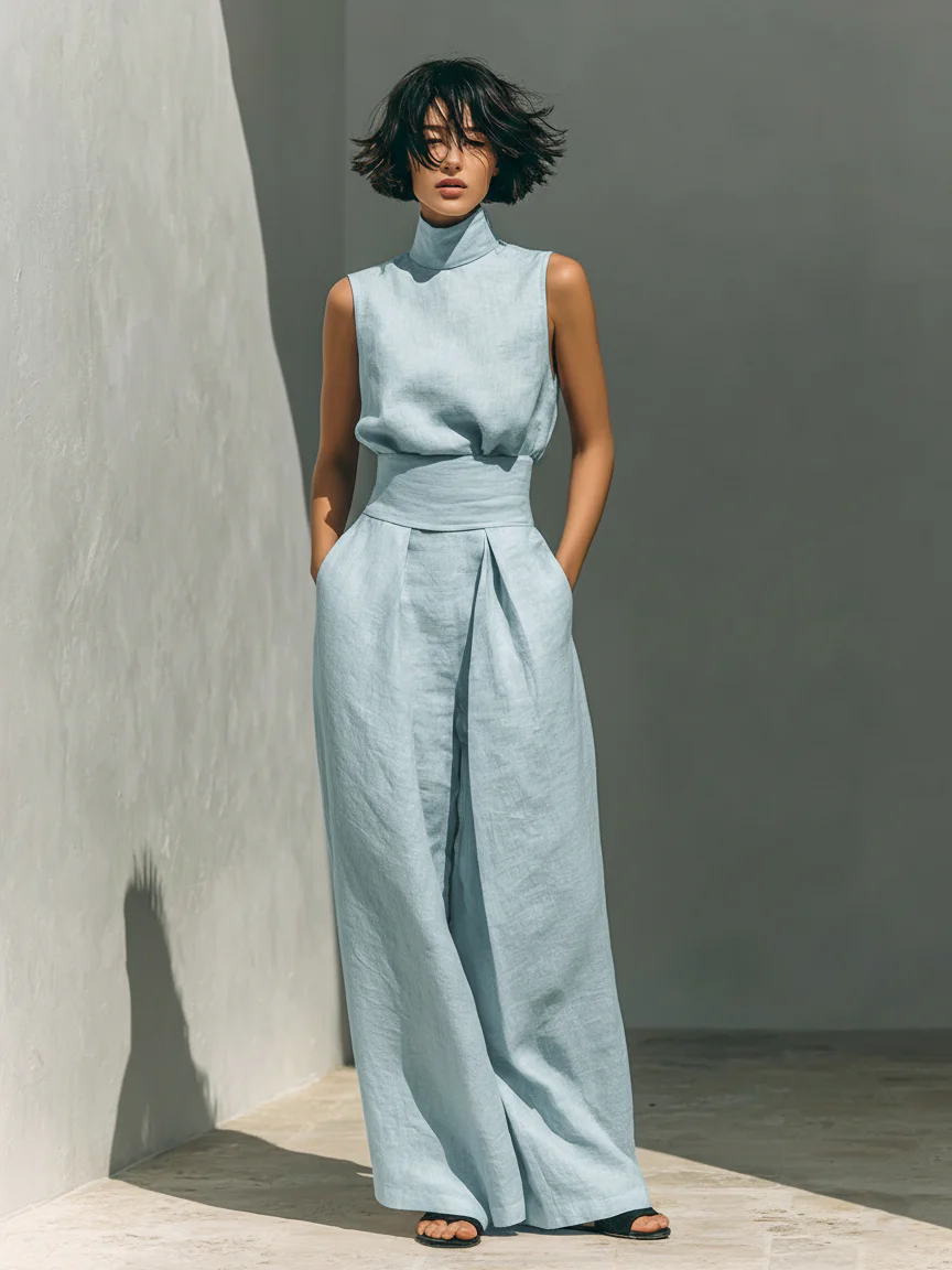 Niamh | Minimalist Sleeveless Top Set