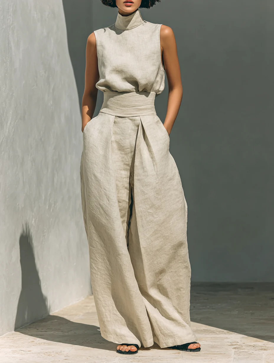 Niamh | Minimalist Sleeveless Top Set