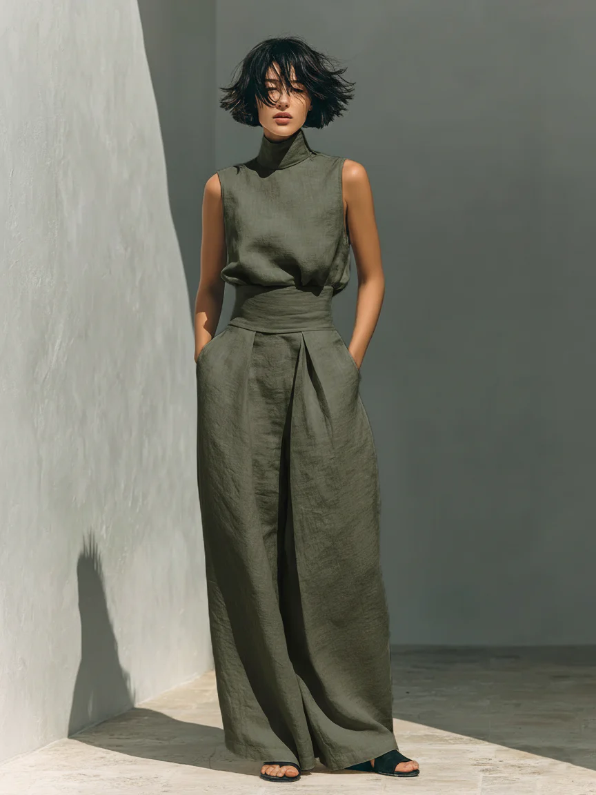 Niamh | Minimalist Sleeveless Top Set