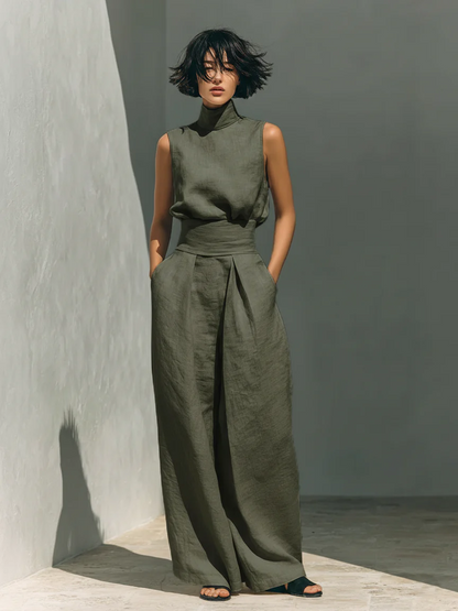 Niamh | Minimalist Sleeveless Top Set