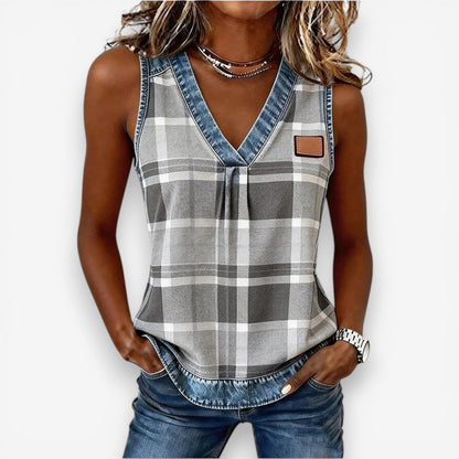 Eibhlín | Sleeveless Checked Top