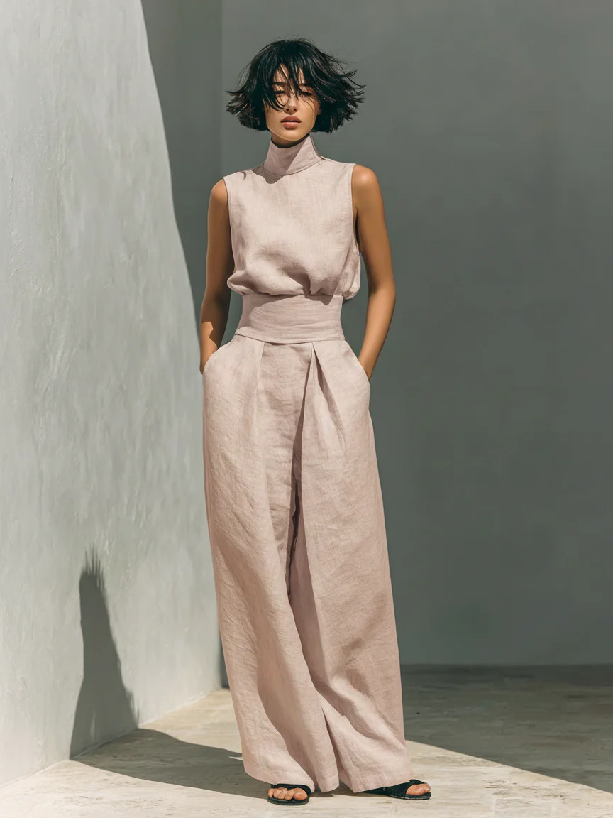 Niamh | Minimalist Sleeveless Top Set