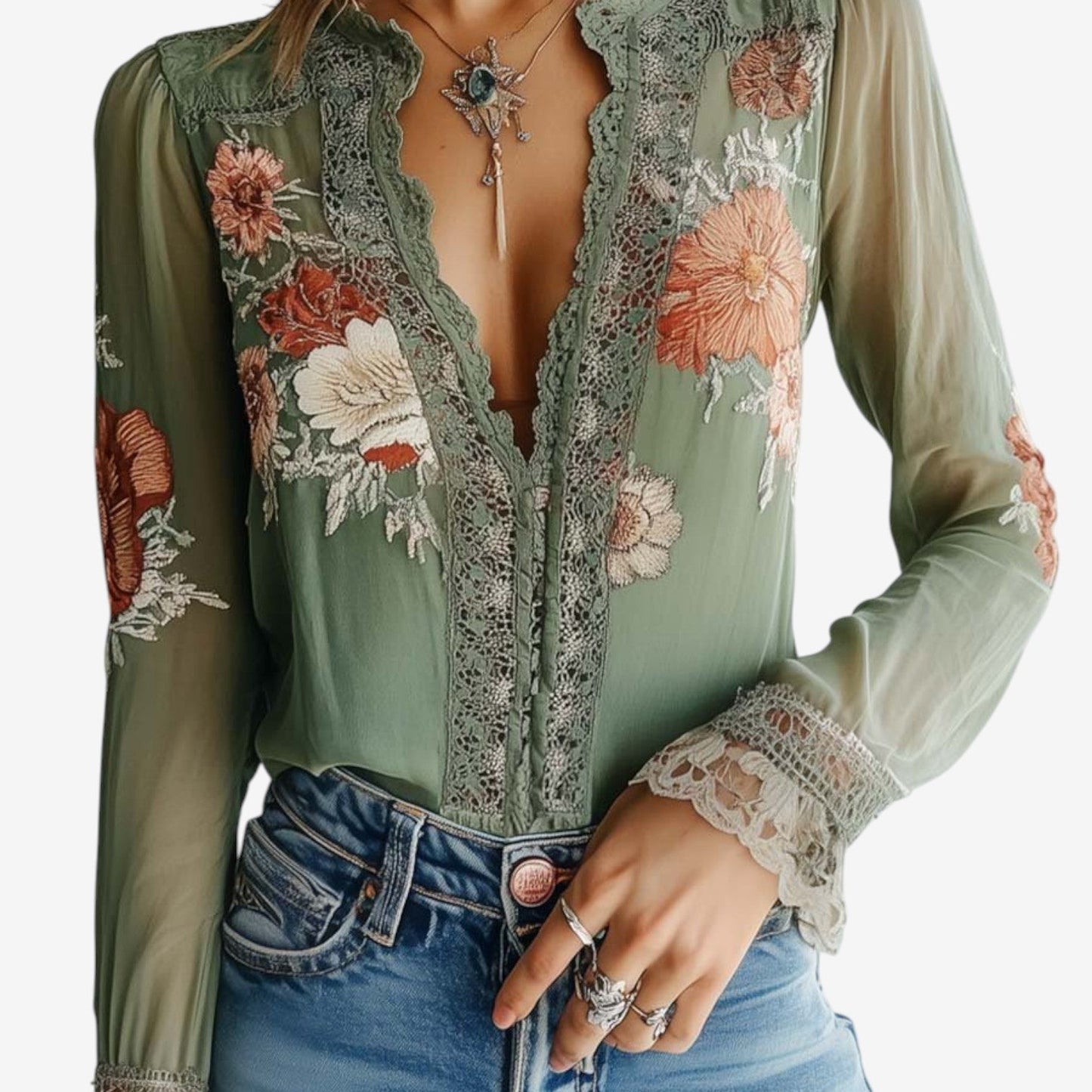 Bláth | Elegant Embroidered Blouse
