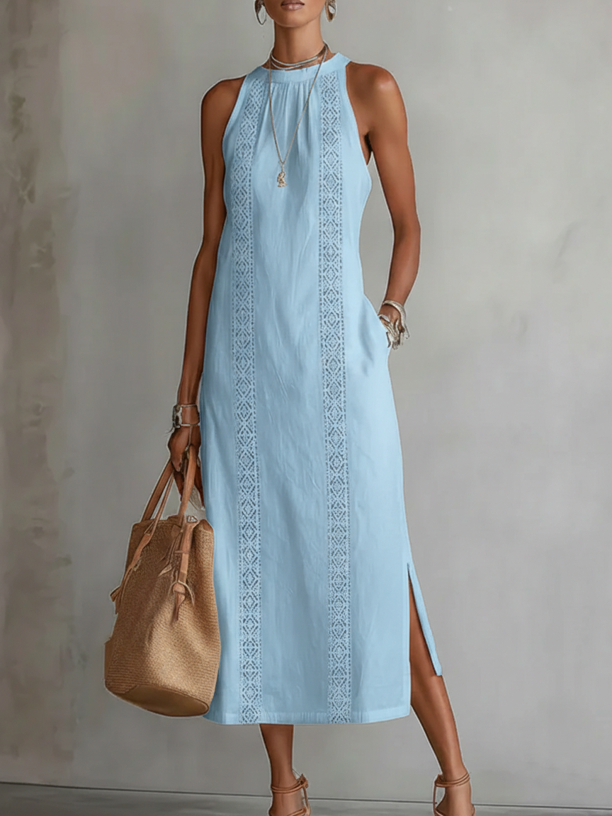Iuchra | Casual Embroidered Midi Dress