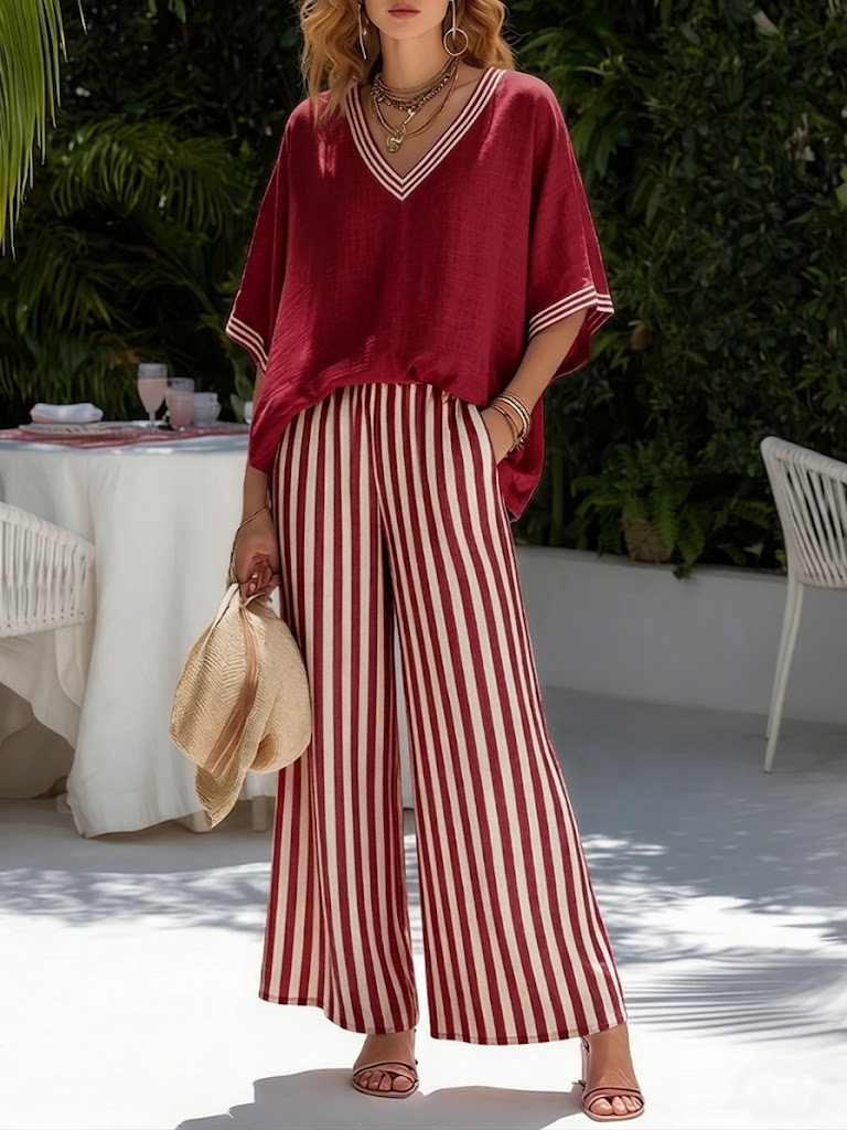Eachtach | Striped Linen-Cotton Set