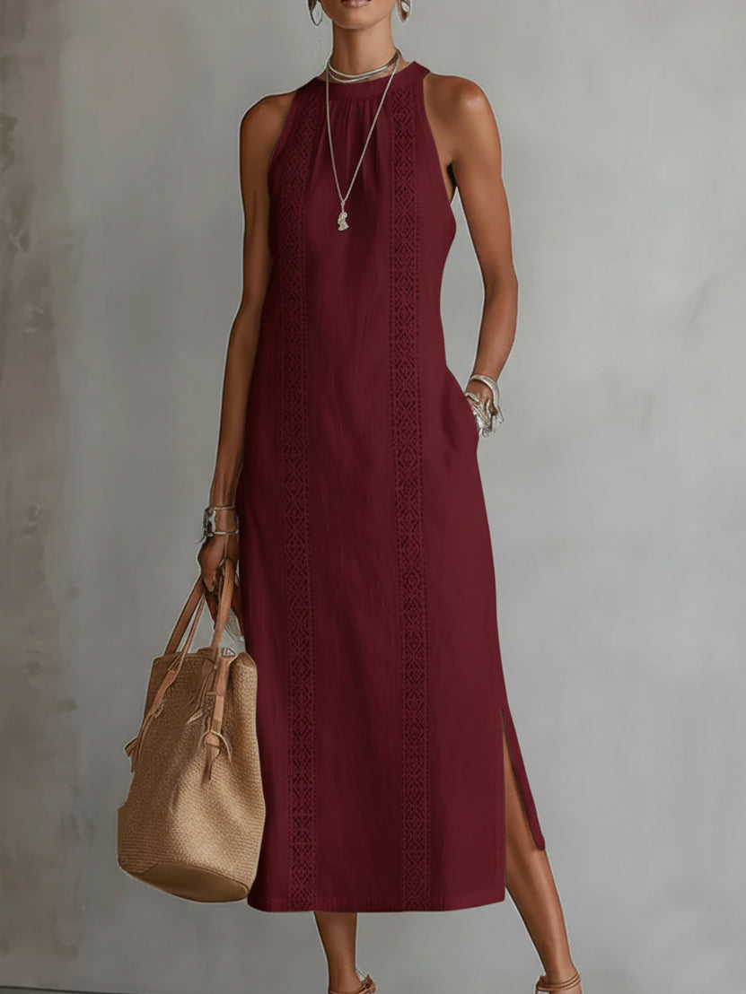 Iuchra | Casual Embroidered Midi Dress