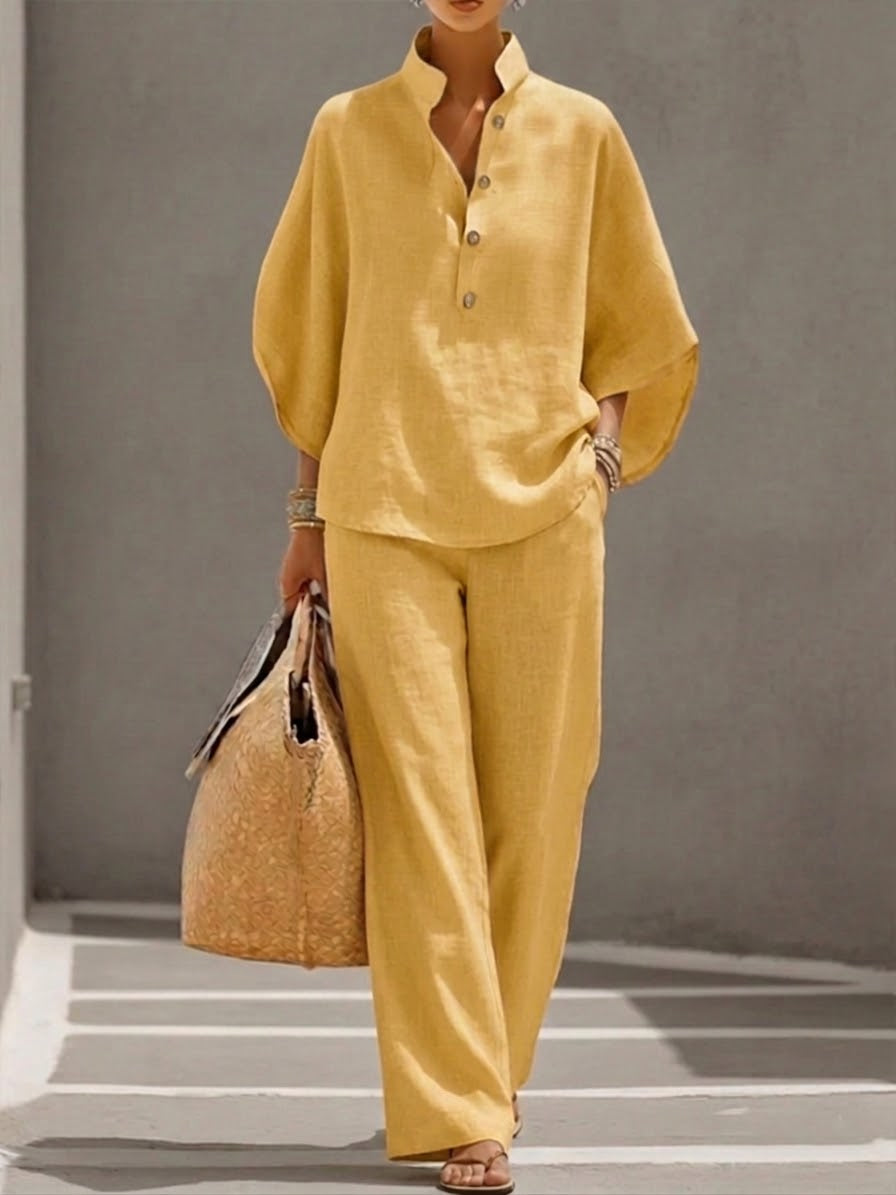 Méabh | Batwing Cotton-Linen Set