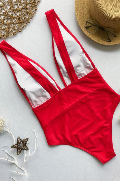 California One-Piece Swimsuit with V-Neck