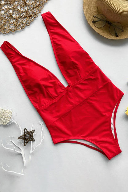 California One-Piece Swimsuit with V-Neck