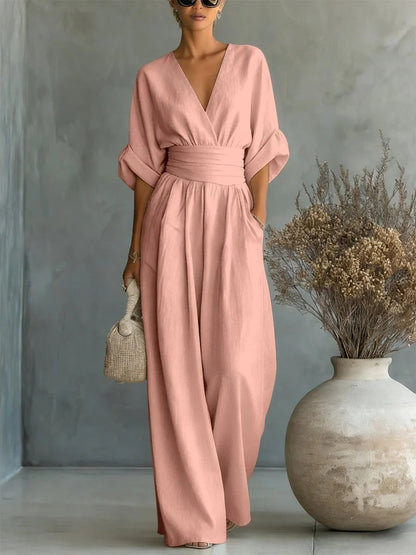 Siobhán | V-Neck High-Waisted Jumpsuit