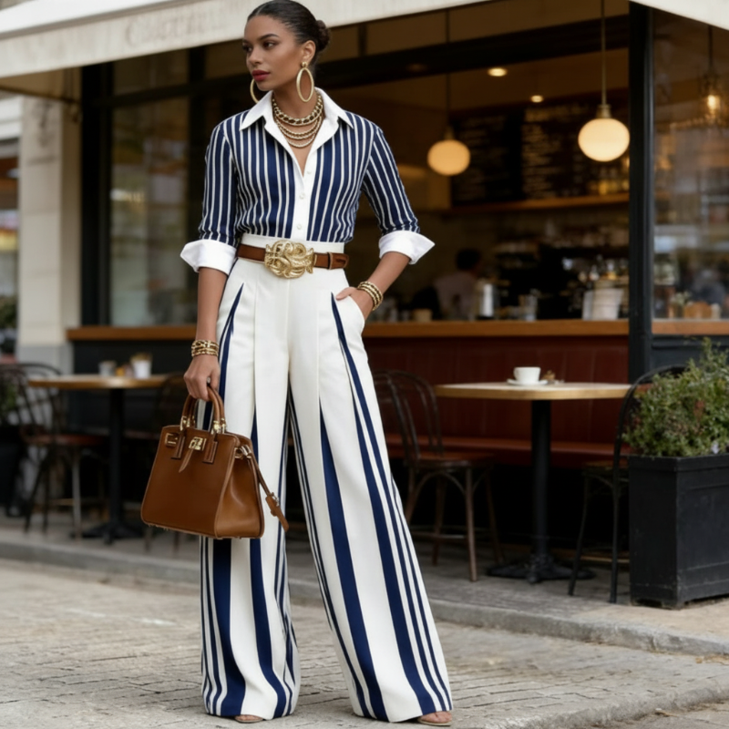 Úathach | Shirt and Wide-Leg Pants Set