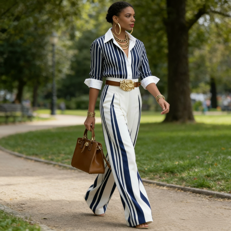Úathach | Shirt and Wide-Leg Pants Set