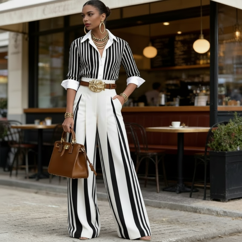 Úathach | Shirt and Wide-Leg Pants Set
