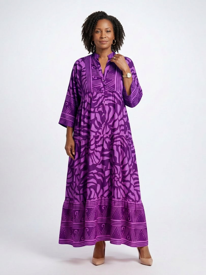 Sile | Button-Front Midi Dress