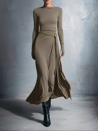 Tuathflaith | Long Dress with Side Knot